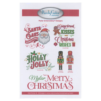 Mylar Merry Christmas - Machine Embroidery CD, Image