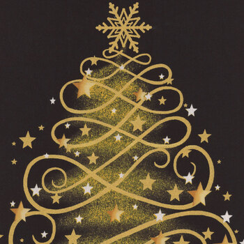 Merry Christmas HOLIDAY-CM3621 GOLD Panel  by Timeless Treasures Fabrics, Image