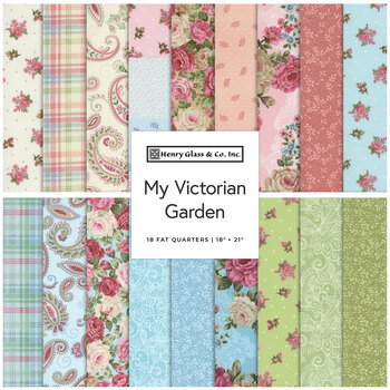 My Victorian Garden  17 FQ Set by Mary Jane Carey for Henry Glass Fabrics, Image