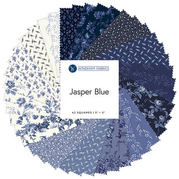 Jasper Blue  5” Squares by Whistler Studio for Windham Fabrics, Image