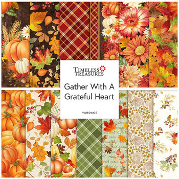 Gather With A Grateful Heart   Yardage by Timeless Treasures Fabrics, Image