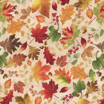 Gather With A Grateful Heart HARVEST-CD3515 CREAM by Timeless Treasures Fabrics, Image