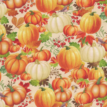 Gather With A Grateful Heart HARVEST-CD3516 CREAM by Timeless Treasures Fabrics, Image