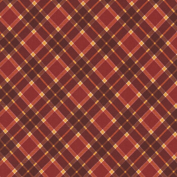 Gather With A Grateful Heart PLAID-CD3522 CRANBERRY by Timeless Treasures Fabrics, Image