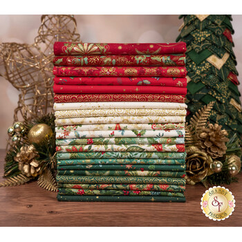 Good Tidings  21 FQ Set by Makower UK for Andover Fabrics, Image