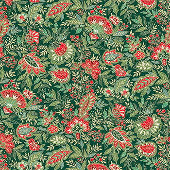 Good Tidings MU-104-G Green by Makower UK for Andover Fabrics, Image