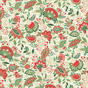 Good Tidings MU-104-Q Cream by Makower UK for Andover Fabrics, Image