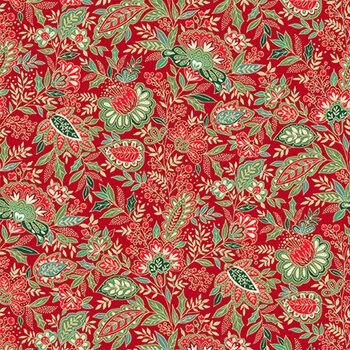 Good Tidings MU-104-R Red by Makower UK for Andover Fabrics, Image