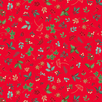 Good Tidings MU-105-R Red by Makower UK for Andover Fabrics, Image