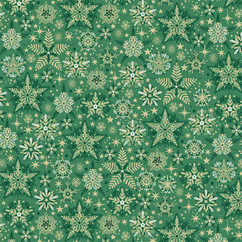 Good Tidings MU-106-G Green by Makower UK for Andover Fabrics, Image