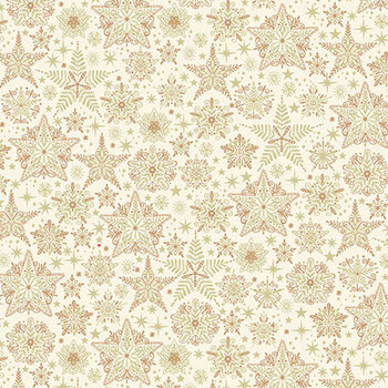 Good Tidings MU-106-Q Cream by Makower UK for Andover Fabrics, Image