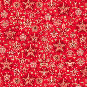 Good Tidings MU-106-R Red by Makower UK for Andover Fabrics, Image