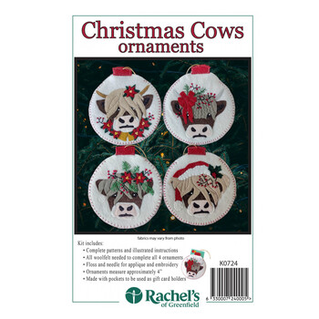  Christmas Cows Ornaments Kit - Makes 4 Ornaments, Image