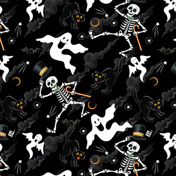 Spooky Cute Halloween PWMY003.BLACK Scary Sky by Mary Engelbreit for FreeSpirit Fabrics, Image