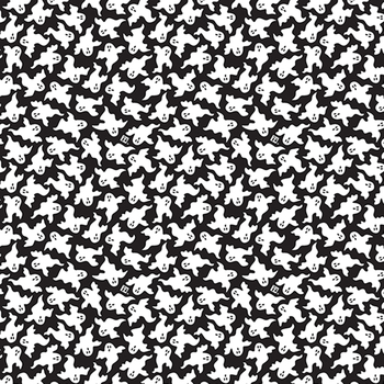 Spooky Cute Halloween PWMY005.BLACK Ghost Cluster by Mary Engelbreit for FreeSpirit Fabrics, Image