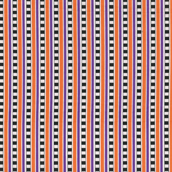 Spooky Cute Halloween PWMY009.MULTI Halloween Check Stripe by Mary Engelbreit for FreeSpirit Fabrics, Image