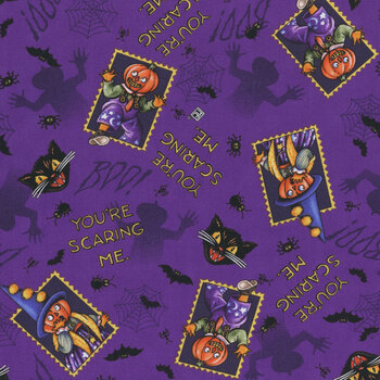 Spooky Cute Halloween PWMY011.PURPLE You’re Scaring Me by Mary Engelbreit for FreeSpirit Fabrics, Image