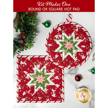  Folded Star Hot Pad Kit - Once Upon a Christmas - Round OR Square - Red, Image