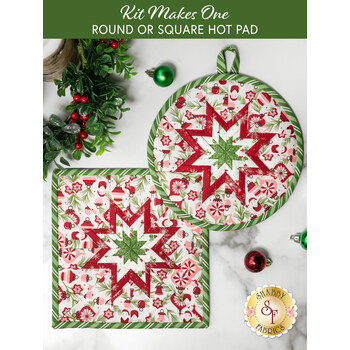  Folded Star Hot Pad Kit - Once Upon a Christmas - Round OR Square - White, Image