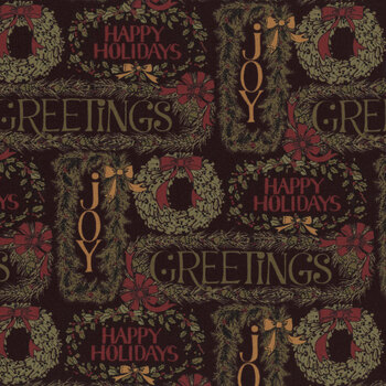 A Vintage Christmas 9780-19 Black by Kansas Troubles Quilters for Moda Fabrics, Image