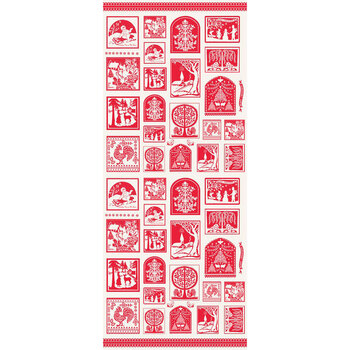 Buon Natale 35408-24 Panel Snowflake - Pomegranate by Fig Tree & Co. for Moda Fabrics, Image