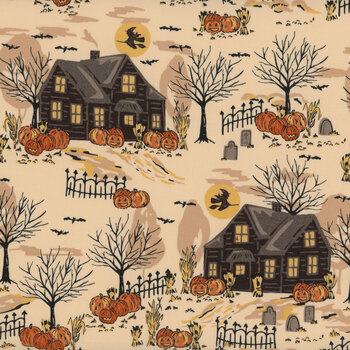 Home Sweet Haunt 20912-11 Bone by Stacy Iest Hsu for Moda Fabrics, Image