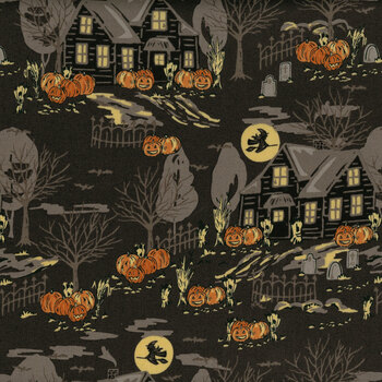 Home Sweet Haunt 20912-16 Charcoal by Stacy Iest Hsu for Moda Fabrics, Image