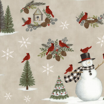 Winter Friends 56130-12 Fog by Deb Strain for Moda Fabrics, Image