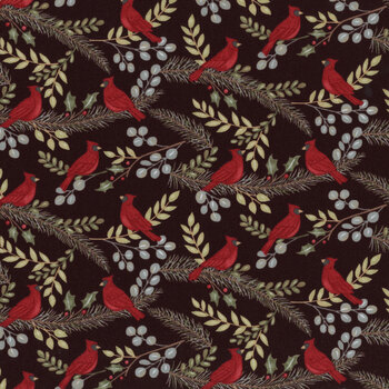 Winter Friends 56132-18 Charcoal Black by Deb Strain for Moda Fabrics, Image