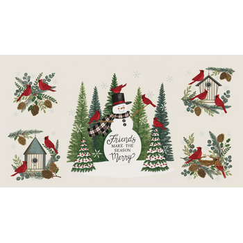 Winter Friends 56139-11 Panel Snowy White by Deb Strain for Moda Fabrics, Image