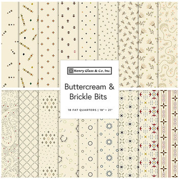 Buttercream & Brickle Bits  18 FQ Set by Kim Diehl for Henry Glass Fabrics, Image