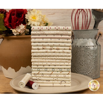 Buttercream & Brickle Bits  18 FQ Set by Kim Diehl for Henry Glass Fabrics, Image