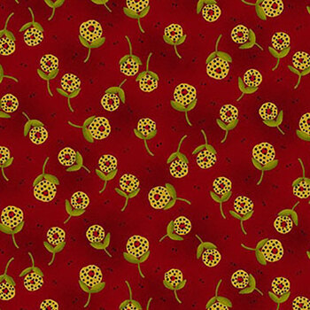 Baubles & Balsam 981-88 Cranberry by Kim Diehl for Henry Glass Fabrics, Image