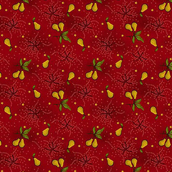 Baubles & Balsam 983-88 Cranberry by Kim Diehl for Henry Glass Fabrics, Image