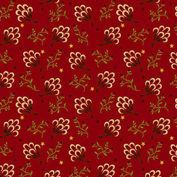 Baubles & Balsam 984-88 Cranberry by Kim Diehl for Henry Glass Fabrics, Image