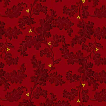 Baubles & Balsam 985-88 Cranberry by Kim Diehl for Henry Glass Fabrics, Image