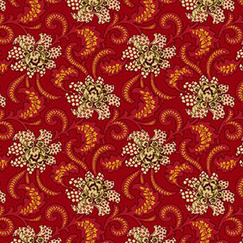 Baubles & Balsam 986-88 Cranberry by Kim Diehl for Henry Glass Fabrics, Image