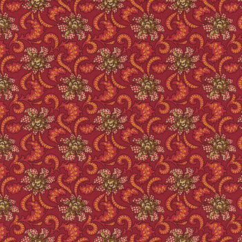 Baubles & Balsam 986-88 Cranberry by Kim Diehl for Henry Glass Fabrics, Image
