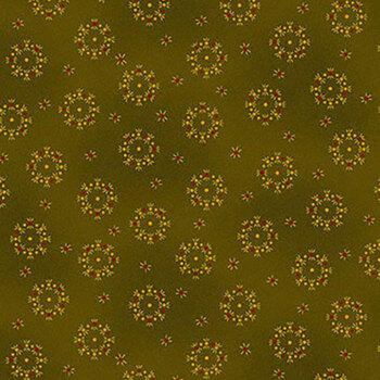 Baubles & Balsam 988-66 Evergreen by Kim Diehl for Henry Glass Fabrics, Image