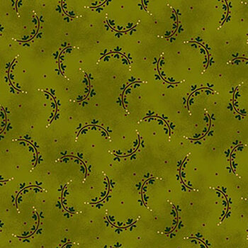 Baubles & Balsam 992-66 Evergreen by Kim Diehl for Henry Glass Fabrics, Image