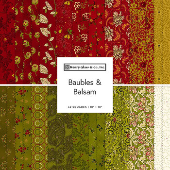 Baubles & Balsam  10” Squares by Kim Diehl for Henry Glass Fabrics, Image