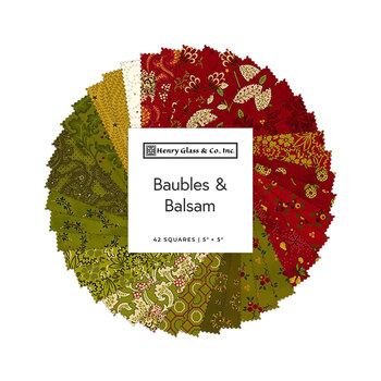 Baubles & Balsam  5” Squares by Kim Diehl for Henry Glass Fabrics, Image