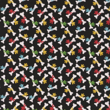 Merry Woof-Mas 8359-99 Black by Sweet Cee Creative for Studio E Fabrics, Image