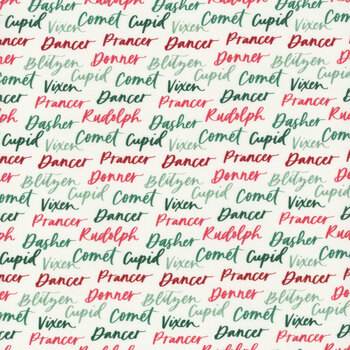 Christmas Miniatures III 5896-E Reindeer Names by Pink Light Studio for P&B Textiles, Image