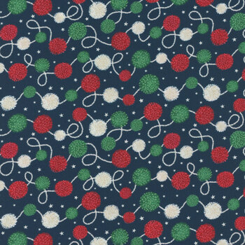 Christmas Miniatures III 5918-N Pom Pom Garland by Pink Light Studio for P&B Textiles, Image