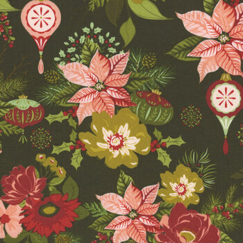Glisten C16220-MOCHA DARK GREEN by Sandy Gervais for Riley Blake Designs, Image