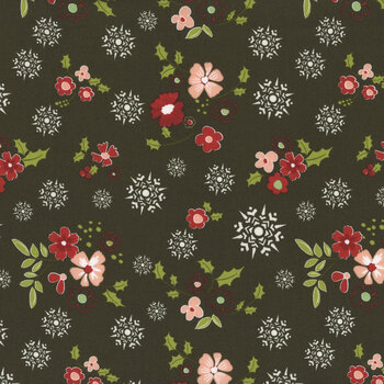 Glisten C16222-MOCHA DARK GREEN by Sandy Gervais for Riley Blake Designs, Image