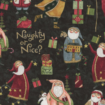 Naughty or Nice C16260-BLACK by Teresa Kogut for Riley Blake Designs, Image