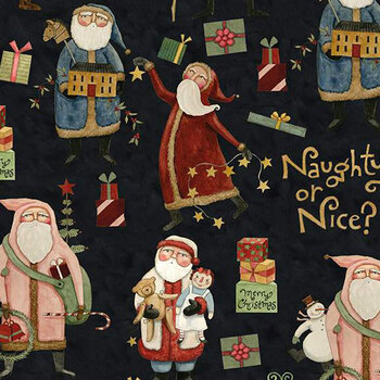 Naughty or Nice C16260-BLACK by Teresa Kogut for Riley Blake Designs, Image