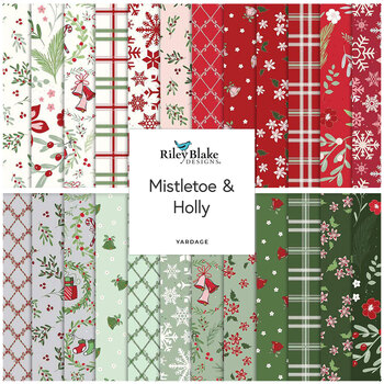 Mistletoe & Holly  Yardage by Beverly McCullough for Riley Blake Designs, Image